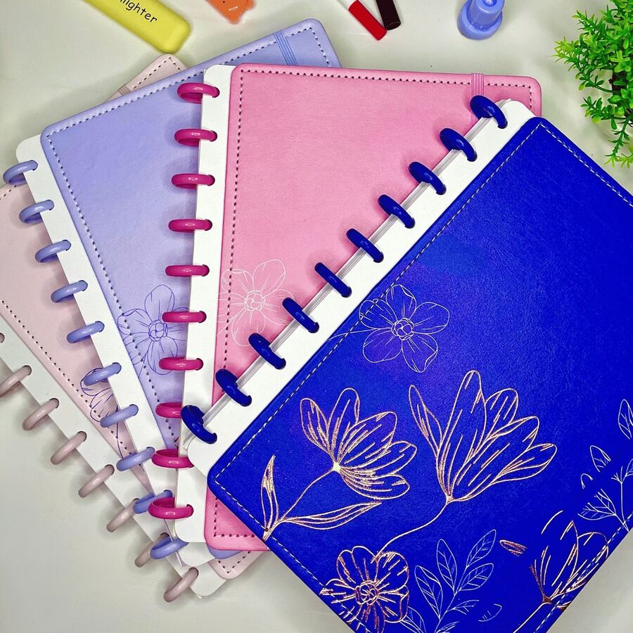 Caderno Inteligente De 10 Discos B5 Floral 80 folhas