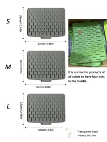 Non-Slip Silicone Drying Mat For Kitchen, Built-In Drainage Design, Heat-Resistant & Easy To Clean, Suitable For Countertops, Sinks, And Refrigerators, 2 Styles Available, Keeps Your Kitchen Dry, Perfect Christmas Or Halloween Gift,Christmas Decorations Home,Personalised Gifts,The Best Christmas Gifts For Women/Men - Multicolor - View 12