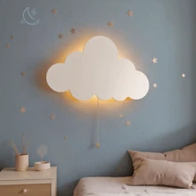 1pc LED Cloud Moon Star Butterfly Wall Hanging Night Light With Pull Cord Switch, Battery Operated Bedroom Lamp For Kids, TV Background, Staircase, Wall (Batteries Not Included) - Battery Box - View 12
