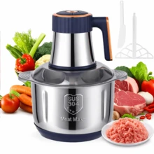 Senmeo 1.32Gal 500W Food Processor, 5-Speed Electric Meat Grinder With 6 Dual-Layer Blades, Multifunctional For Juicing/Kneading/Meat/Vegetables/Nuts – Blue, Great For New Year & Winter Cooking - 美規A型插(110-127V) - 查看 2