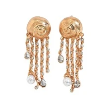 1 Pair Heavily Embellished Long Tassel Earrings, Personalized Luxury Niche Spiral Faux Pearl Earrings, Gift For Valentine's Day, Mother's Day, Birthday, Banquet, Party Wear - Multicolor - View 7