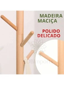Wooden Coat Rack Organizer For Clothes - Màu be - Xem 10