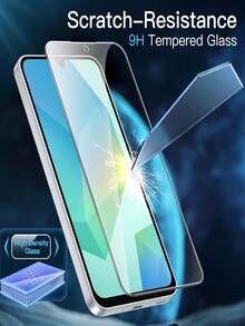 3pcs 9H Hardness Full Coverage Tempered Glass Screen Protector Compatible With Samsung Galaxy S26 S25 S24, /Honor, 15T/Poco/ Note 15, Anti-Fingerprint - Clear - View 5