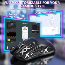 ATTACK SHARK X11SE 轻量级无线游戏鼠标，59克，三模蓝牙/2.4G无线/有线游戏鼠标，PixArt PAW3311游戏传感器，22000 DPI，带胶带的办公鼠标，适用于PC/Win/ - 彩色 - 查看 7