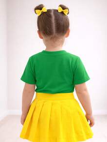 Children's Cotton T-Shirt With Brazil Stars Print, 1001 World Cup, 100% Cotton, Team Uniform, School, Daycare, Cup, Party - 綠色 - 查看 2