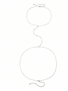 1pc Women's Bikini Crossover Necklace, Double Chain Copper Bead Body Chain - YL67 Body Chain - View 7