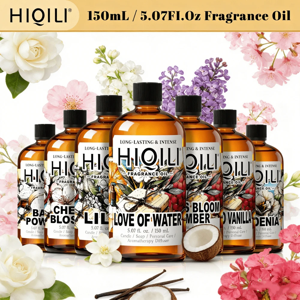 HIQILI 纯正持久香氛精油，150毫升/5.07液体盎司，蜂蜜紫丁香金盏花栀子花精油，带滴管，非常适合制作香薰蜡烛、DIY香水、香皂、扩香器和室内喷雾扩香器。 - 多樣化香型 - 查看 1