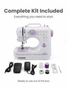 Multifunctional Household Sewing Machine, Portable Electric Sewing Machine Professional Version, Convenient Mini Electric Overlock Sewing Machine For Travel Or Temporary Use, U-Shaped Groove Flexible Operation Display Panel Sewing Machine, Multiple Stitches Available, 12 Stitch Patterns - EU C Type Plug(220-240V) - View 10