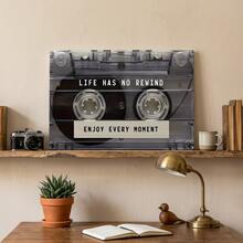 1 件，可选框架，帆布印刷艺术，小众艺术，“生活没有重复，享受每一刻”，胶带图案，现代复古艺术风格，适用于走廊、办公室、客厅、卧室墙壁装饰，可更换画布，最大尺寸 90*130 厘米，木制磁性挂轴画（带简易木制挂轴），艺术礼品，家居装饰 - 彩色 - 查看 10