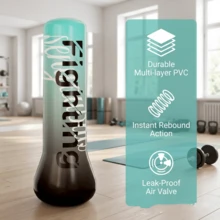 1.5m Inflatable Punching Bag PVC Boxing Training Sandbag Adjustable Weight Freestanding Punch Bag For Practicing Karate - Multicolor - View 2