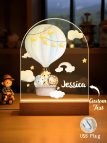 1pc Customized Name LED Night Light, Acrylic Personalized Night Light, Customized Gift For Kids/Daughter/Son, Personalized Photo Frame Home Decor, Personalized Bedroom Lighting, Personalized Baby/Children Gift, Cute Night Light, Bedroom Lamp, Newborn Gift, Baby Room Decor Light, Best Mother's Day Gift For Mom, Father's Day Gift, Birthday Gift, Best Gift For Her/Him, Gift For Dad/Mom, Dog, Cat, Kitten Fashionable Colorful - Animal - View 11