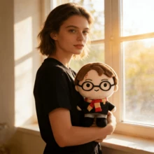 名创优品哈利波特系列毛绒公仔，可爱卡通哈利玩偶，电影、电视剧、动漫周边，抱枕，房间装饰，生日礼物，22厘米/8.66英寸 - Harry - 查看 4