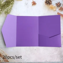 20 piezas de tarjetas de invitación perladas, tarjetas de felicitación con triple pliegue, sobres de bolsillo RSVP, invitaciones de boda, tarjetas de papel dorado, para decoraciones y suministros de fiesta de boda, quinceañera, bautizo, despedida de soltera (rosa, dorado, burdeos, beige, blanco, azul marino) - 20 piezas - Ver 20