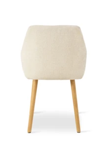 Goeurvant Modern Vertical-Stripe Upholstered Dining Chairs With Armrests And Solid Wood Legs For Dining Room, Kitchen, Living Room - Set Of 2 / Set Of 4 / Set Of 6 - Milky White - View 5