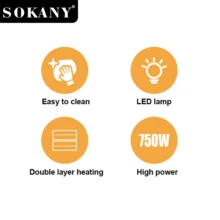 SOKANY08039 多功能家用電動鬆餅機，可調旋鈕、可調溫度，附指示燈，易於清潔，尺寸精巧，非常適合製作自製鬆餅、蛋糕、三明治、兒童餅乾等 - 查看 3