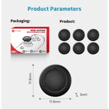 IINE 6个装摇杆帽，适用于Switch 2/NS2手柄，游戏配件，摇杆帽替换装，易于安装，TPE材质，保留原有握感 - 黑色 - 查看 7