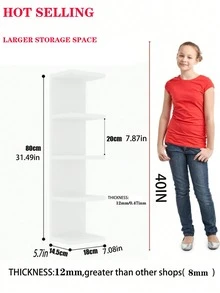 Multi-Layer Corner Shelf, Floating Corner Shelf, Wall-Mounted Storage Organizer Rack, Made Of PVC Material, Easy To Assemble, Multi-Layer Wall-Mounted Shelf, Suitable For Bedroom, Bathroom, Kitchen, Office, Living Room, Room, Bookshelf, Etc. An Ideal Choice For Autumn Decoration, Canvas Wall Art, Home Christmas Decoration, Outdoor Decoration, Wall Decoration, Home Decoration. Suitable For Placing Small Decorative Items (1 Pc). (High-Quality PVC Material, Non-Wooden - Waterproof And Easy To Clean) - Multicolor - View 14