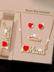 6件套女士时尚腕表，多功能高端女士腕表套装 - 金色 - 查看 2