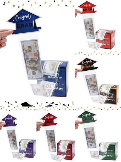 1Set 2026 Graduation Pull Money Gift Box,Graduation Celebration Gift Box,Class Of 2026 Congrats Grad Party Decor,'We Are Proud Of You' Design Congrats Grad Cash Box,Grad Party Supplies,Congrats Event Decor,Graduation Scene Decor,Props Decor For Drawing Money,Graduation Gifts For Friends, Grad Gift Ideas