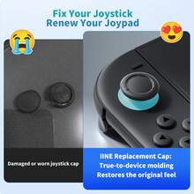 IINE 6个装摇杆帽，适用于Switch 2/NS2手柄，游戏配件，摇杆帽替换装，易于安装，TPE材质，保留原有握感 - 黑色 - 查看 5