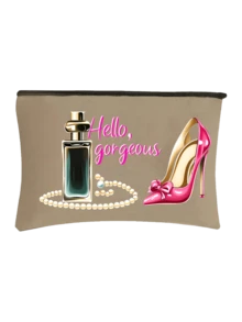 高跟鞋香水瓶造型化妆包 “你好，美丽”个性化化妆包，适用于多种场合，旅行洗漱包，适合日常使用或旅行，适合作为礼物，适合美甲师，完美的生日礼物，日常用品收纳包，生日礼物，时尚洗漱包，时尚化妆包，轻便收纳，多功能收纳，送给美甲师的礼物 - 彩色 - 查看 13