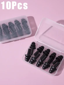40/20/10入螺旋耳塞附收納盒，創意純色隨機降噪耳塞，適用臥室、旅行、辦公室、學校、游泳，開學用品 - 多色 - 查看 8