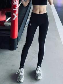 Quần dài nữ adidas Originals Logo Striped Slim Fit Casual Pants, màu đen. - màu đen - Xem 6