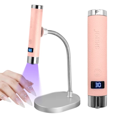 800mAh 二合一美甲灯，无线迷你桌面/手持式美甲烘干机，带支架，便携式美甲固化灯