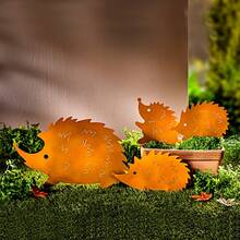 5 Rusty Rabbit Metal Flower Pot Inserts, Iron Decoration Rabbit Silhouette, Home Garden Decoration Flower Pot, Grass Ground Insert - Rabbit - View 4