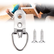 50 Ganchos para Marcos de Cuadros, Accesorios para Colgar Cuadros/Espejos/Marcos, Soportes de Triángulo con Anillos para Pared, Metal Niquelado. Incluye 50 Ganchos con Tornillos para Fácil Instalación. Ideales para Cuadros Decorativos, Óleos y Espejos. Diseño Elegante, Ligero y Portátil. Material de Alta Calidad Garantiza Durabilidad y Estabilidad. - plata - Ver 2