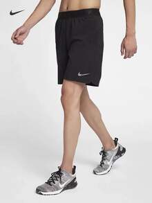 Nike Flex8 梭織純色休閒運動休閒短褲 男款 黑色 - 黑色 - 查看 6