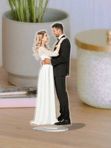 1/3/5pcs Custom Cutout Photo Acrylic Standee, Personalized Tabletop Portrait Plaque Unique Keepsake Decor & Gift For Wedding, Birthday, Anniversary, Valentine's Day, Ideal Present For Family, Lovers, Mom & Dad Durable, Decorative Exquisite - Multicolor - View 1