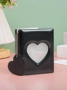 Heart Shaped Hollow Mirror 3-Inch Single Slot Instant Photo Album Card Holder - Multicolor - View 4