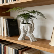 1 chậu cây cầm tay phong cách Wabi-Sabi sáng tạo, thiết kế tối giản kiểu Bắc Âu, thích hợp trồng cây mọng nước, hoa trang trí bàn làm việc văn phòng. - B - Xem 1