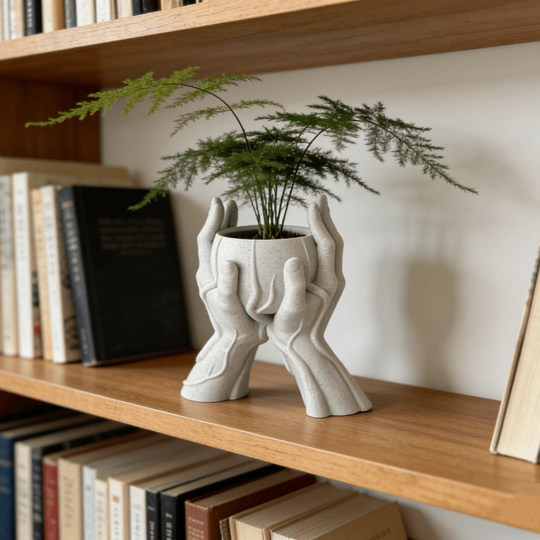 1 chậu cây cầm tay phong cách Wabi-Sabi sáng tạo, thiết kế tối giản kiểu Bắc Âu, thích hợp trồng cây mọng nước, hoa trang trí bàn làm việc văn phòng. - B - Xem 1