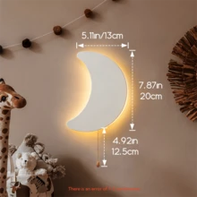 1 st flytande molnvägglampa, batteridriven LED-nattlampa, varmvitt ljus med utdragbar strömbrytare, stjärn-, måne- och fjärilsmönster, lämplig för barnrum, barnrum, babyfest, konstnärlig tecknad molnlampa, ingen kontakt krävs, presentkreativitet, barnrum, sovrumslampa (exklusive batteri) - Batteriversion - Visa 13