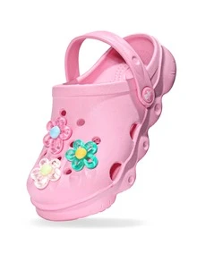 HOEASE Girls' Bright Color Breathable Lightweight Casual Perforated Sandals, Suitable For Summer, Beach, Pool, Gardening, Convenient Slip-On Sandals For All Seasons - Pink - View 4