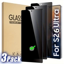 3pcs Privacy Screen Protector Film Compatible With Samsung Galaxy S26 Ultra, S25 Ultra, S24 Ultra, S26 Plus, S25 Plus, S24 Plus, S26, S25 FE, S24 FE, 9H Anti-Spy Tempered Glass With Fingerprint Unlock And Phone Case Friendly Design - Black - View 10