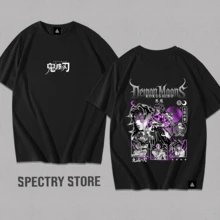 Premium Cotton Anime Kokushibo Unisex Streetwear Men's T-Shirt - New Release - - màu đen - Xem 1