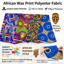 African Batik Wax Print Polyester Fabric Ankara Style 1/3/6Yard Precut 44 Inch Wide Colorfast And Easy Care Sewing Cloth For Tailoring Traditional Nigerian Ghana Senegal Inspired Clothing Dress Skirt Top Kimono Robe Headwrap Scarf And Accessories Tote Bag Backpack Pouch Quilting Patchwork Cushion Cover Curtains - Batik Fabric - View 5