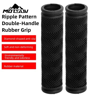 Bicycle Handlebar Grips, Mountain Bike Rubber Handle Grips, Waterwave Anti-Slip Soft Universal Dual-Sided Handlebar Accessories