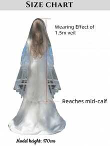 2025 New Halloween Lace Eyelash 1.5m/3 Meters Long High-End Bridal Veil, White/Ivory Color, Mantilla Wedding Veil, Autumn Wedding Dress For Women - A - View 20