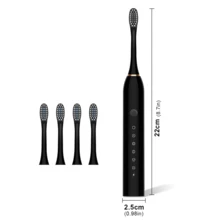 Cepillo de dientes eléctrico, limpieza profunda + vibración suave, disponible en tres colores, resistente al agua + lavable a máquina + fácil de limpiar. Resuelve los problemas de limpieza inadecuada e higiene bucal. Una herramienta práctica para el cuidado personal, adecuada para el uso diario y los viajes. - Negro - Ver 3