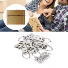 50 Ganchos para Marcos de Cuadros, Accesorios para Colgar Cuadros/Espejos/Marcos, Soportes de Triángulo con Anillos para Pared, Metal Niquelado. Incluye 50 Ganchos con Tornillos para Fácil Instalación. Ideales para Cuadros Decorativos, Óleos y Espejos. Diseño Elegante, Ligero y Portátil. Material de Alta Calidad Garantiza Durabilidad y Estabilidad. - plata - Ver 1