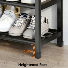 Multi-Tier Shoe Rack Organizer - Metal And Plastic, Free Standing Shoe Shelf For Various Rooms, Sturdy Floor Mount Shoe Storage With Multiple Layers - Multicolor - View 6