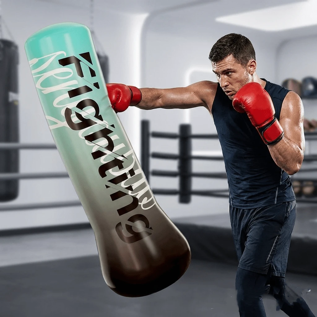 1.5米充气拳击沙袋 PVC材质 拳击训练沙袋 可调节重量 独立式拳击沙袋 适用于空手道练习 - 彩色 - 查看 1