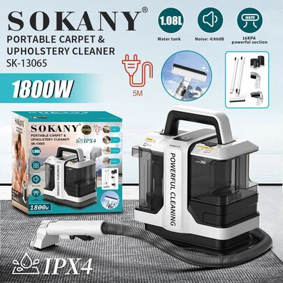 SOKANY [1800W High-Power Cleaning] Sokani SK-13065 Spray & Vacuum 2-In-1 Fabric Cleaning Machine, Powerful Sofa & Carpet Deep Cleaning Tool