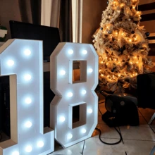 3 FT/36 Inch Lighted Marquee Balloon Frame With Numbers 0-9 And White Lights, KT Board Set, Party Decoration Light, Birthday Party, Anniversary Decoration - Cool White Lights - 白色 - 查看 1