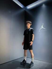 Nike Jordan Dri-FIT SPORT DRIF Solid Color Lace-Up Casual Athletic Shorts Men's Black - Black - View 6