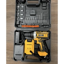 Cordless Impact Drill/Driver With 2 Batteries And Carrying Case, 48V - 黃色 - 查看 11